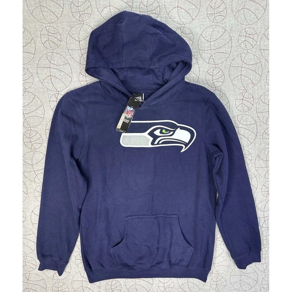 OuterStuff Hoodie Navy Seattle Seahawks NFL Pullover / Youth's XL